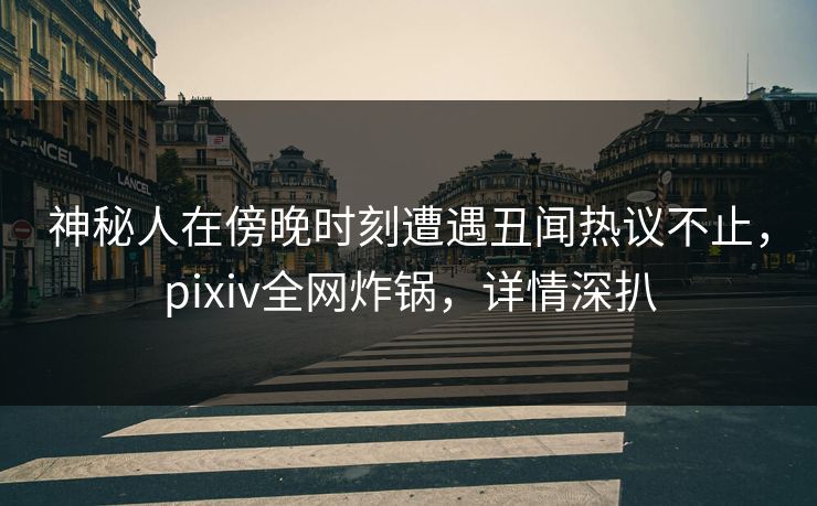 神秘人在傍晚时刻遭遇丑闻热议不止，pixiv全网炸锅，详情深扒
